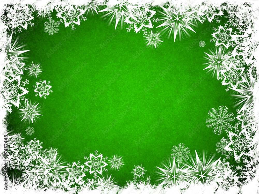 A Snowflake Bordered Design Back Drop In Green A Snowflake Bordered Design Back Drop In Green