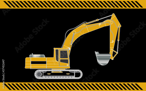 excavator construction machinery equipment isolated