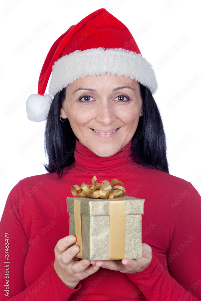 Beautiful girl with a Christmas present Beautiful girl with a Christmas present