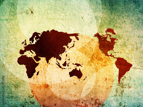 world map vintage artwork