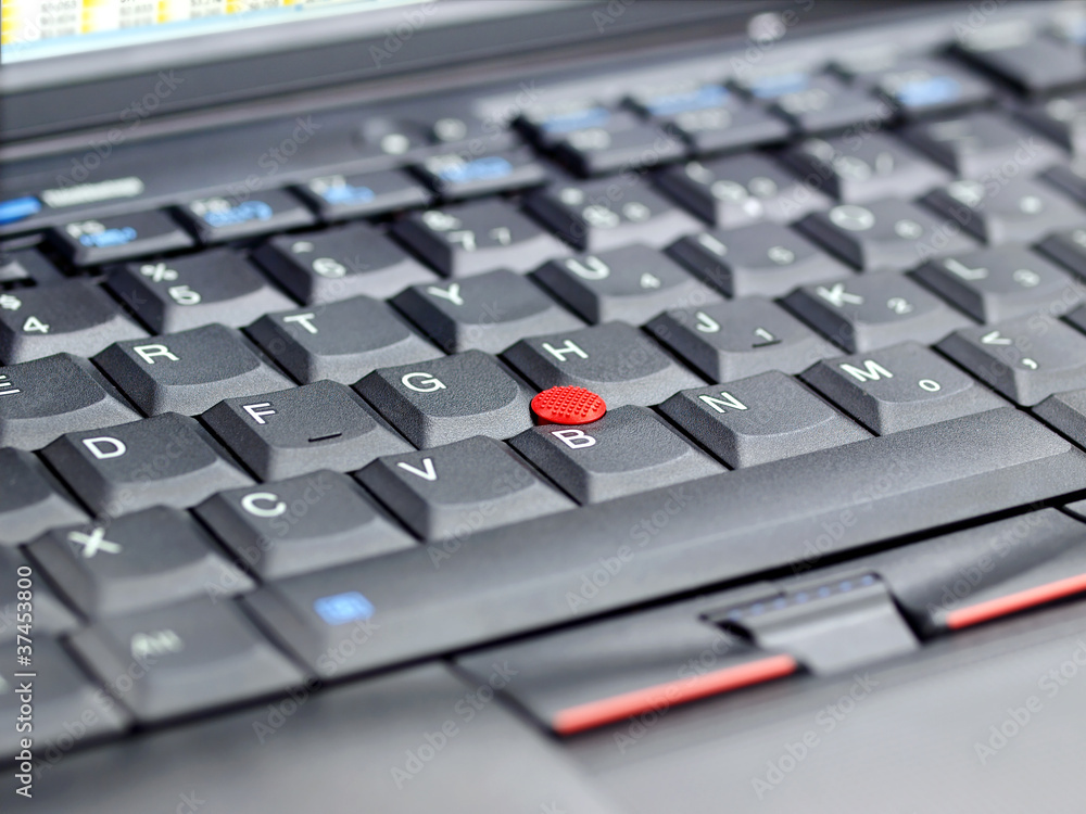Closeup of laptop keyboard