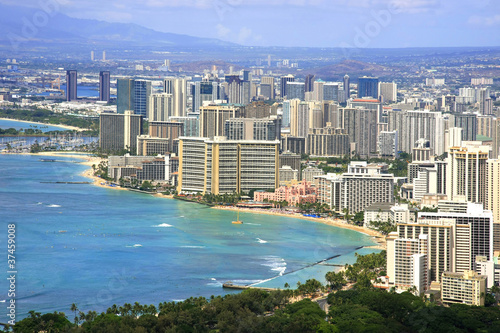 Luftaufnahme Honolulu Waikiki Beach