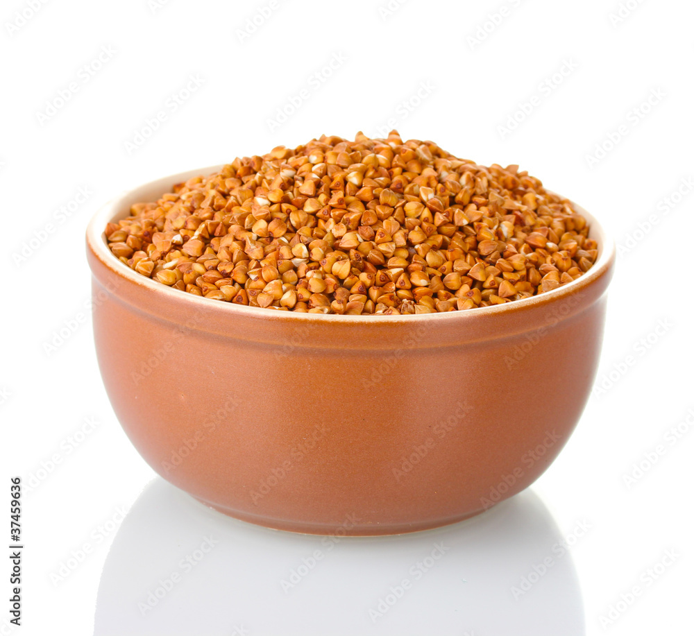 Raw buckwheat isolated on white Raw buckwheat isolated on white