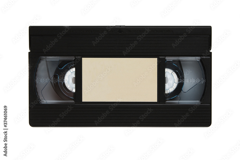Blank vhs video cassette tape isolated on white background