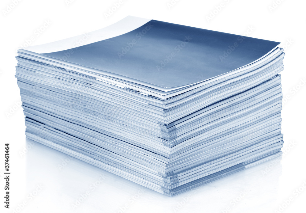 stack of magazines isolated on white stack of magazines isolated on white