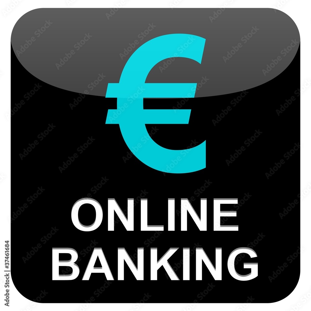 Obraz premium Button schwarz - Online Banking