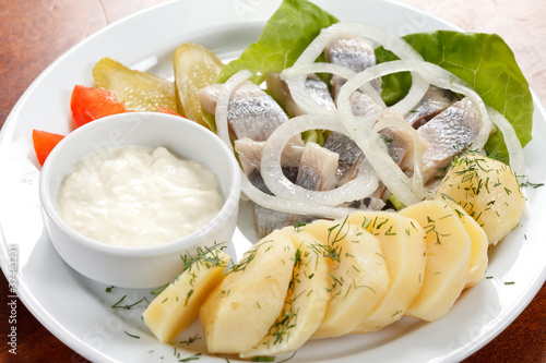 Matjes with Potatoes and Mayonnaise