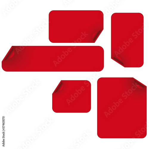 Sticker und Etiketten, rot