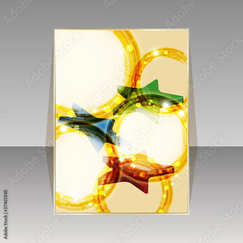 vector abstract bright shiny banner with stars and place for you