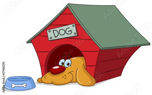 Dog in doghouse