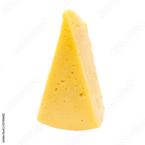 piece of cheese isolated on white background