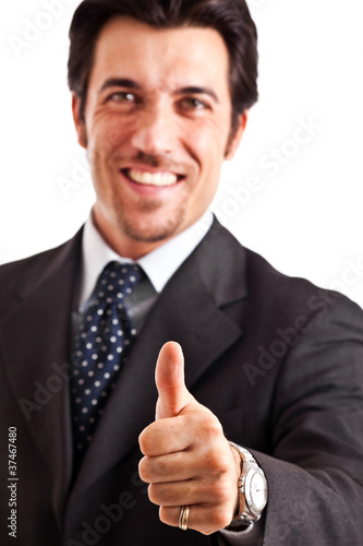 Businessman showing ok sign