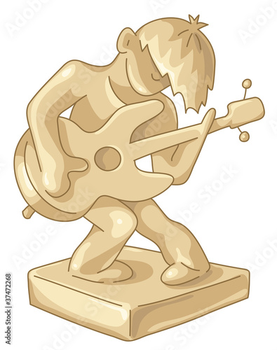 Golden statuette of the guitar player.