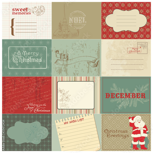 Set of Christmas Vintage Design Elements in vector