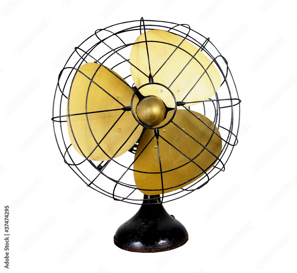 Vintage fan on white background (with clipping paths)