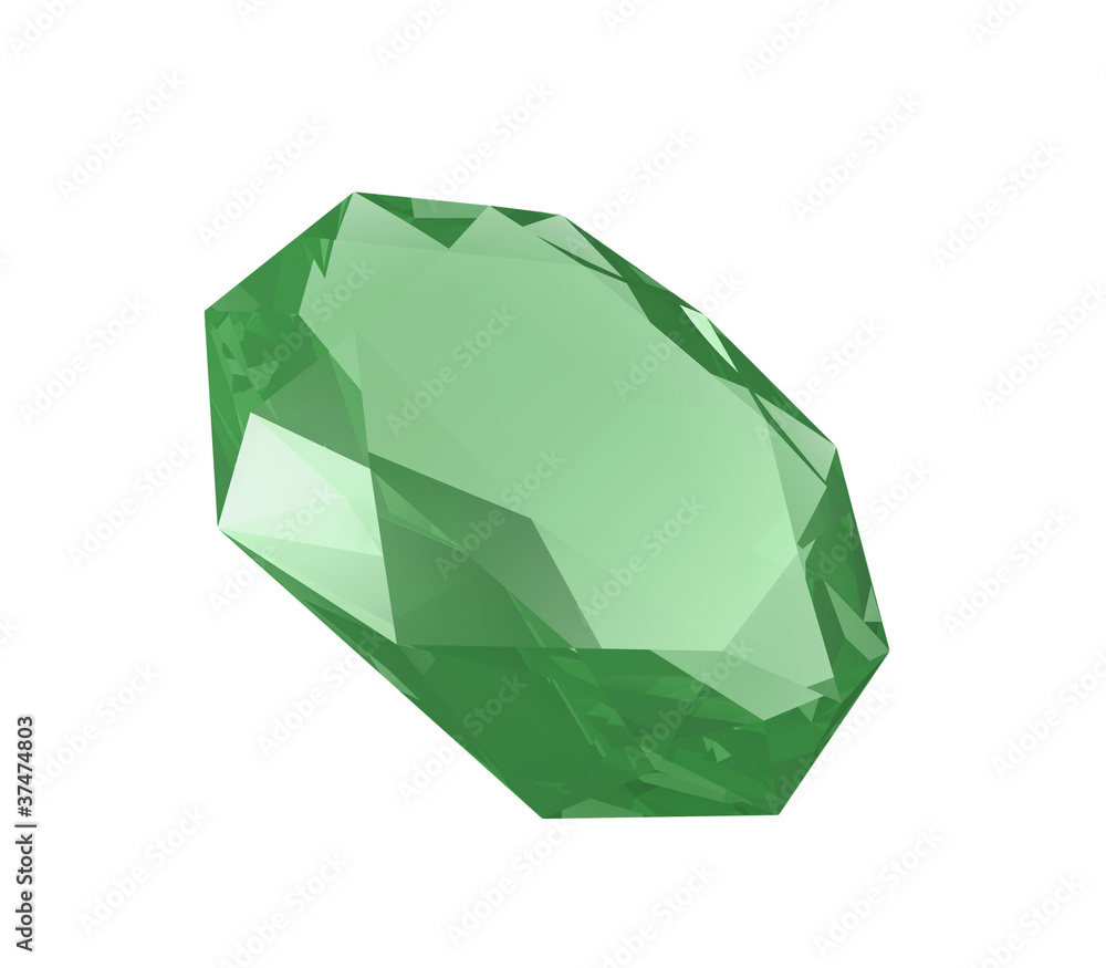 Fototapeta premium emerald on white