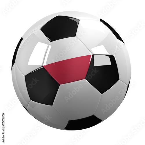 Poland Soccer Ball - with clipping path