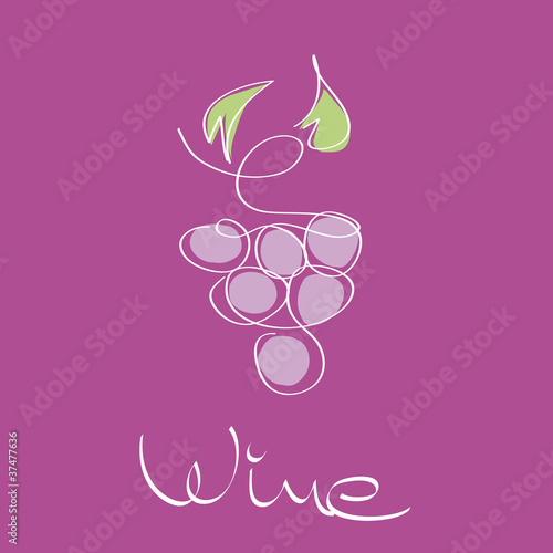 Logo Wine, bunch of grapes # Vector