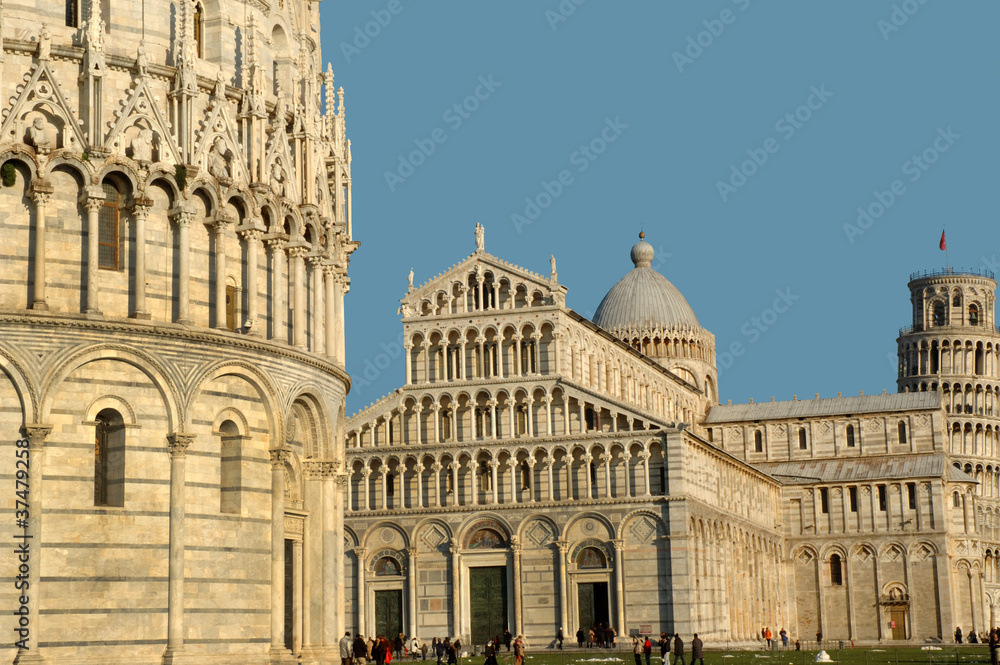 Baptistry and Duomo on Field of Miracles in Pisa Italy