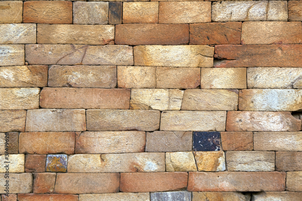 Obraz premium seamless bricks of an historic building QTAB Minar in Delhi