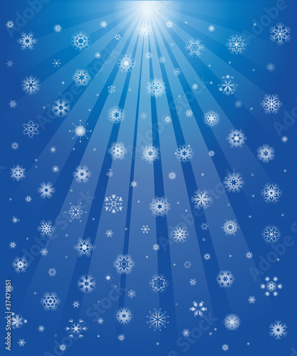 Schneeflocke, Schnee, Lichtstrahlen, Vektor