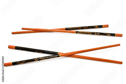 Two pairs of wooden chopsticks