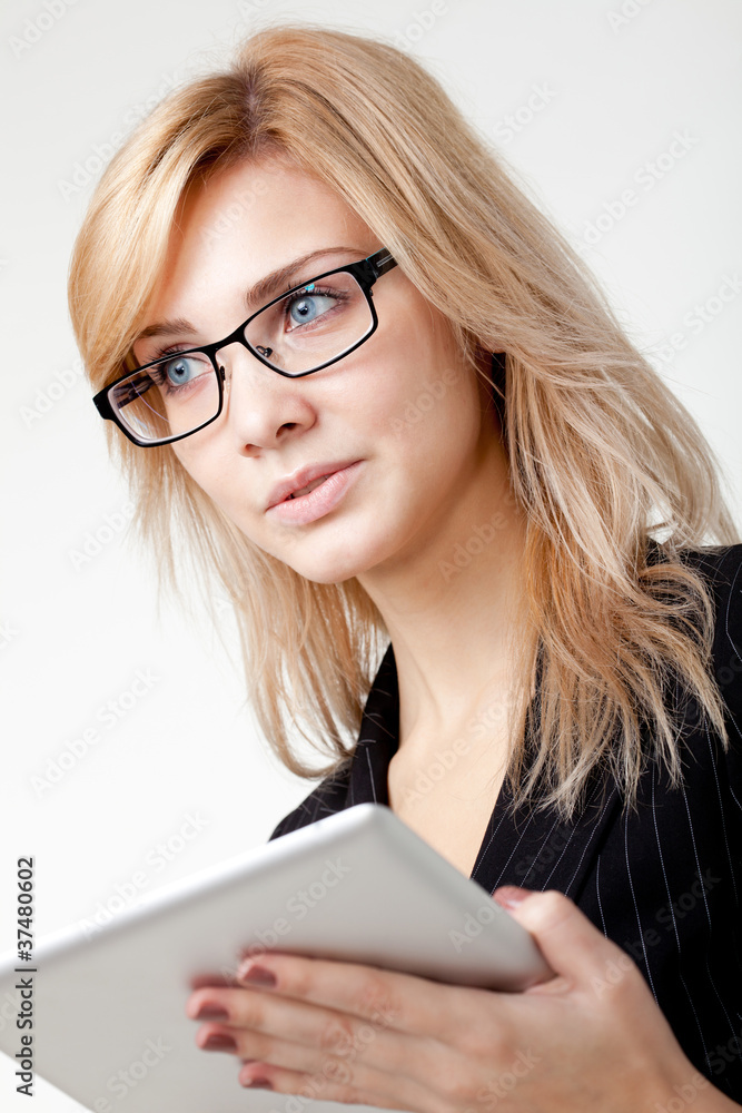 Businesswoman with electronic pad Businesswoman with electronic pad