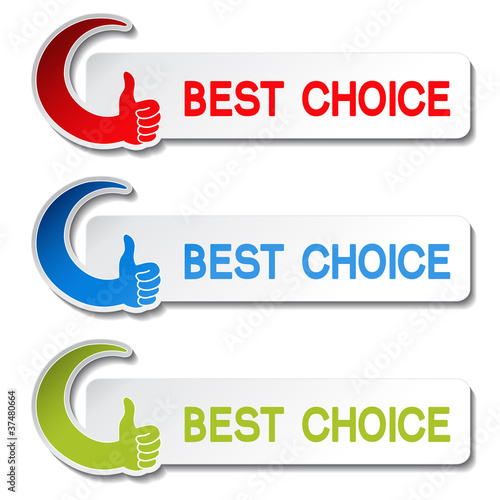 Vector best choice stickers - gesture hand