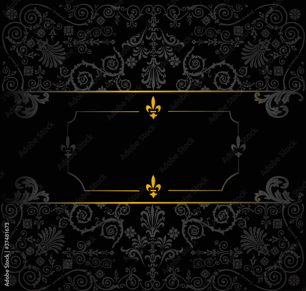 grey design with golden frame