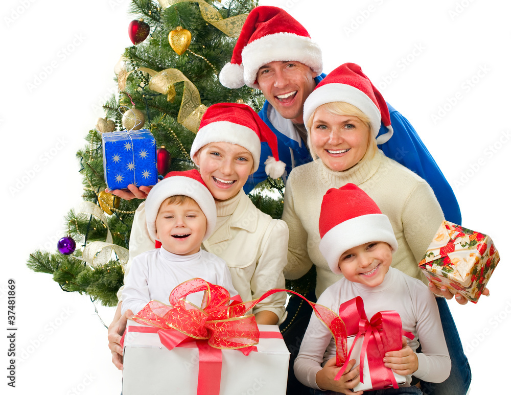 Christmas Family isolated on white Christmas Family isolated on white