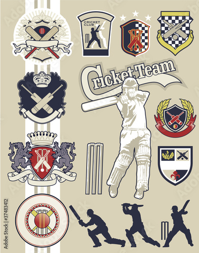 Cricket badges and elements