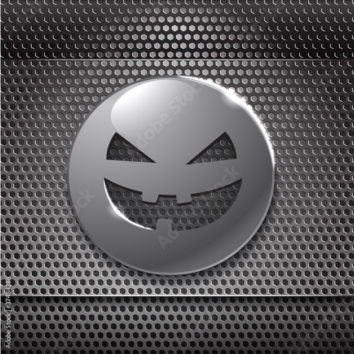 Halloween metal smiling face. ready for your text photo