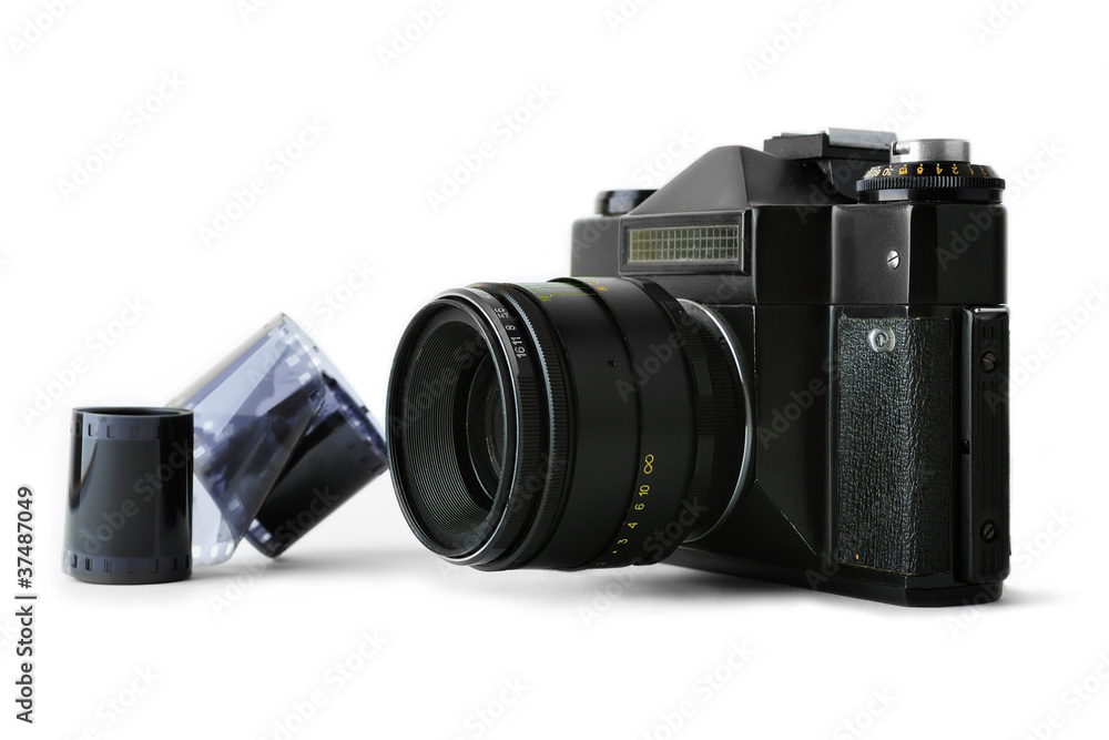 Classic manual SLR camera with film