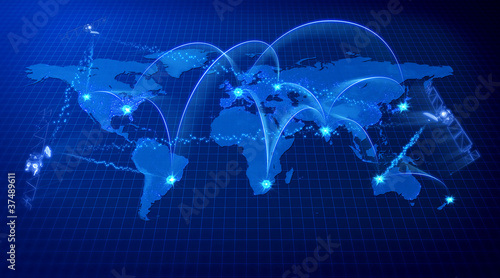 Blue communications concept.