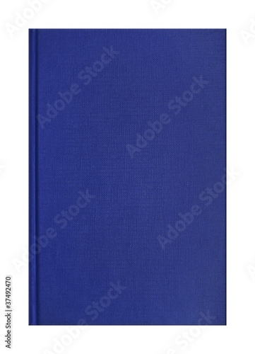 Blank blue book with linen texture
