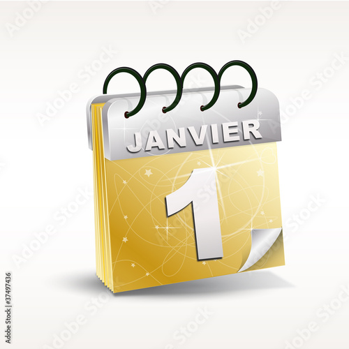 vecteur,calendrier 1er janvier