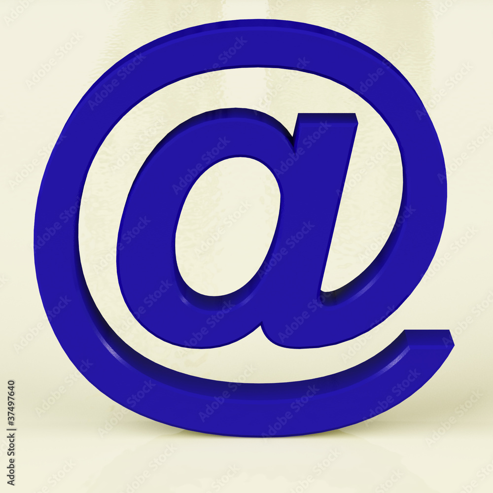 Blue Email Sign Representing Internet Mail And Communication. Blue Email Sign Representing Internet Mail And Communication.