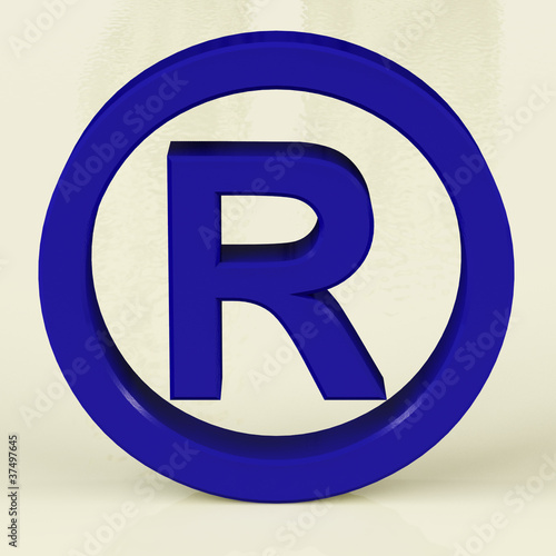 Free Download Blue Registered Sign Representing Patented Brands - GFXLoad