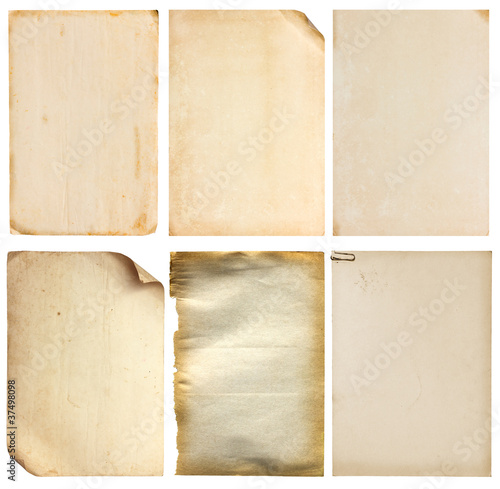 Set of old vintage paper background (clipping path)