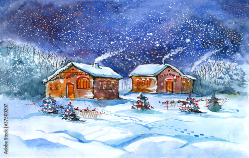 village in winter