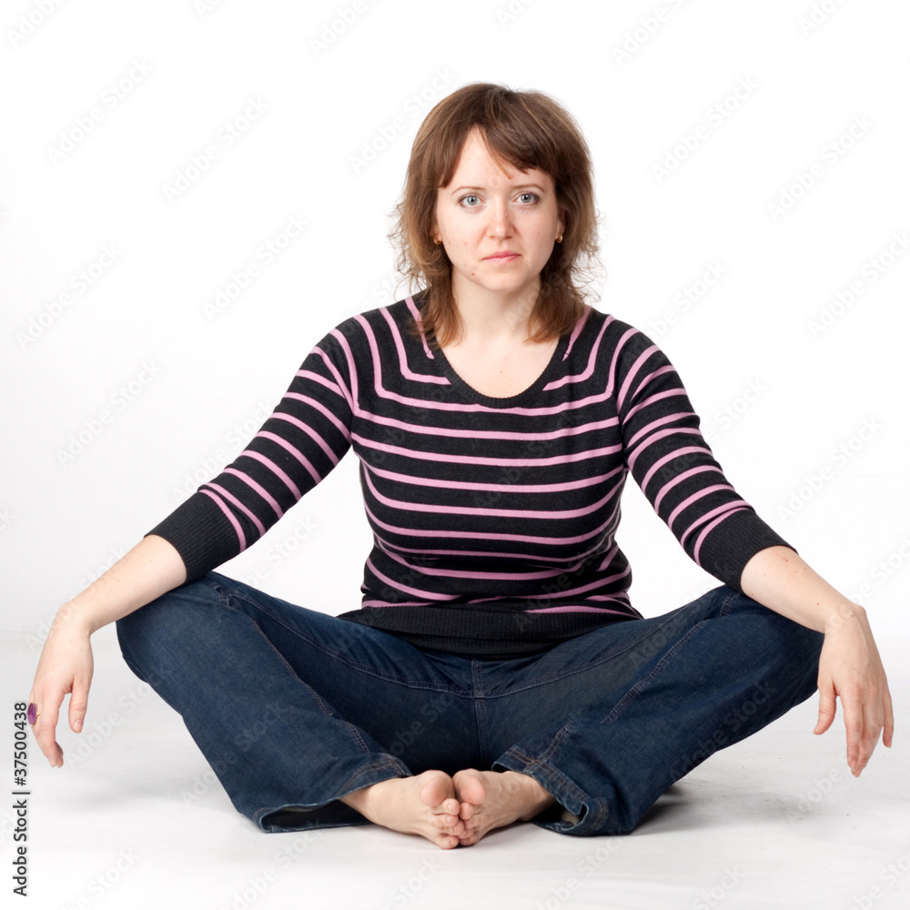 woman, white background, emotions woman, white background, emotions