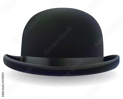 black bowler hat