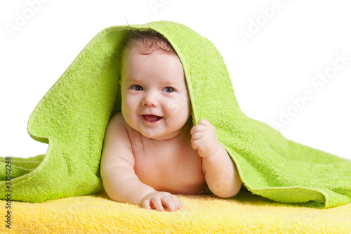 Adorable happy baby in colo...