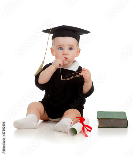 Baby in academician clothes...