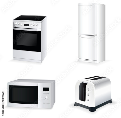 kitchen equipment vector icon set