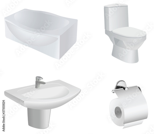 vector bathroom equipment set