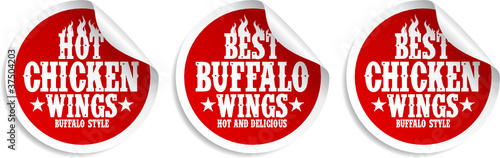 Best hot chicken wings stickers set