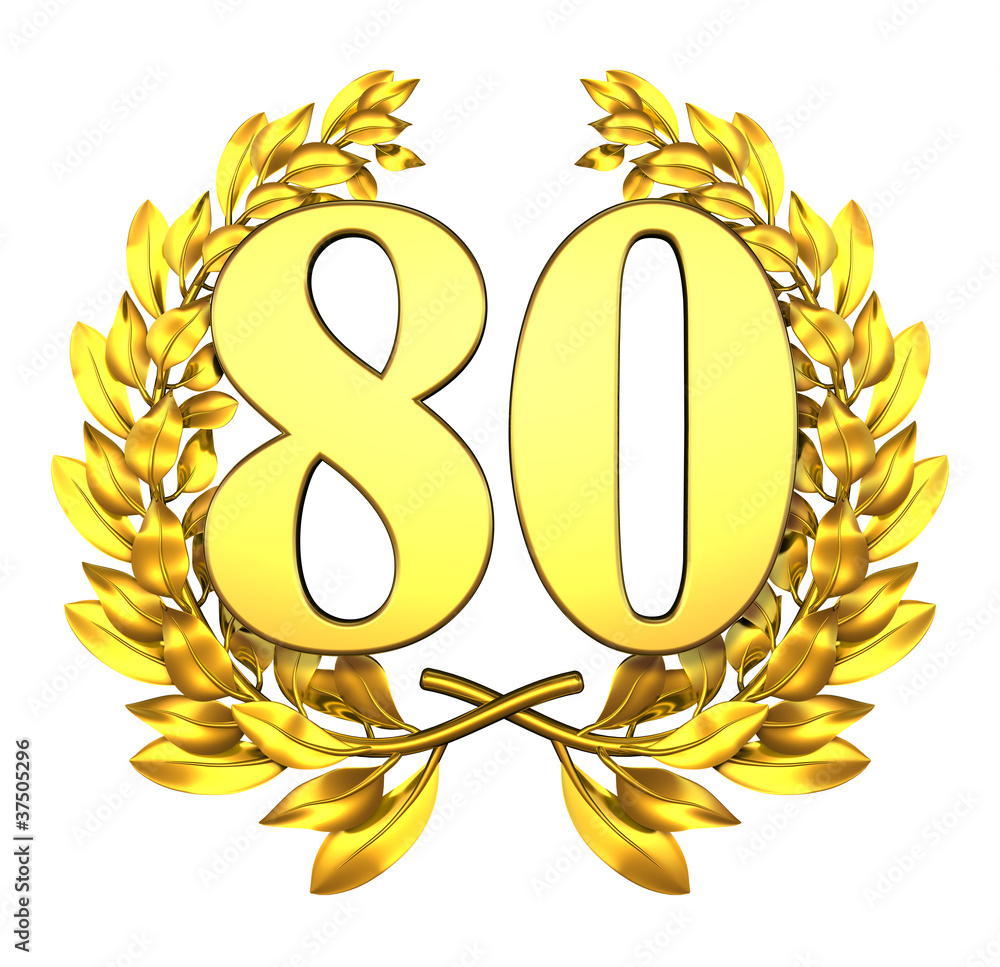 80 eighty number laurel wreath Stock-Illustration | Adobe Stock