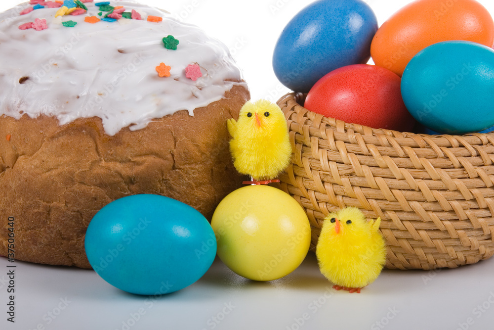 Easter eggs and cake
