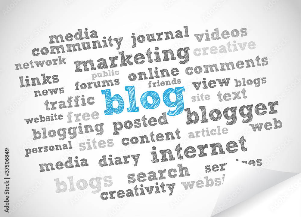 Blog word cloud vector background Blog word cloud vector background